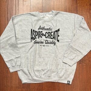 Aspire & Create Gray Crewneck Sweatshirt, Size XL, NWOT